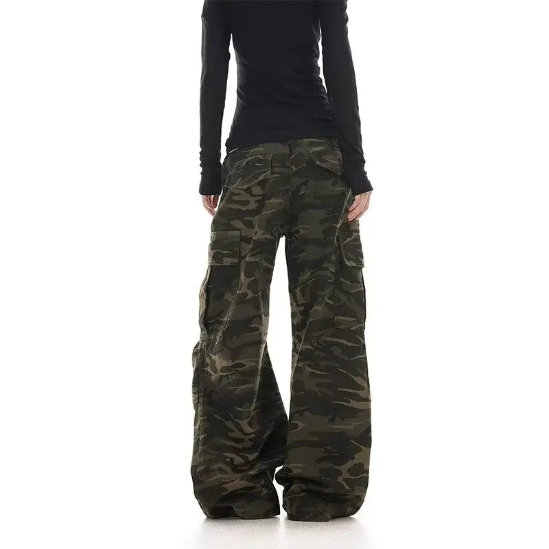 Men's Camouflage Work Pants – Multi-Pocket, Loose Wide-Leg — product view