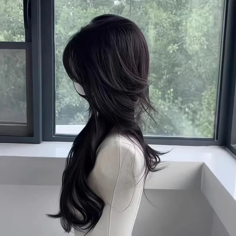 Women's Black Synthetic Wig — product view