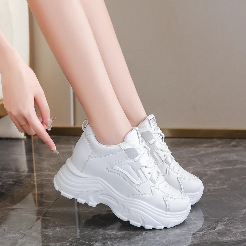 Women's Lace-Up Platform Sneakers — product view