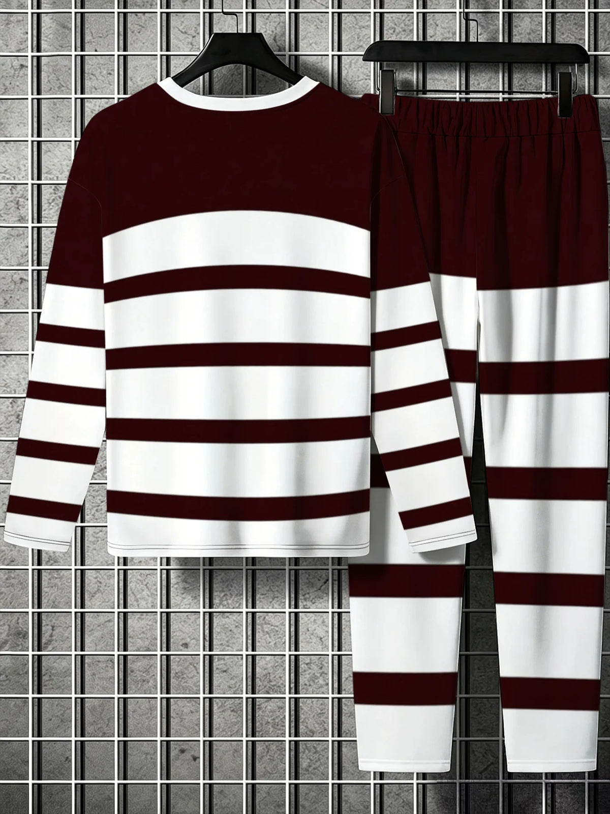 Men's Striped Sweatshirt & Pants Set