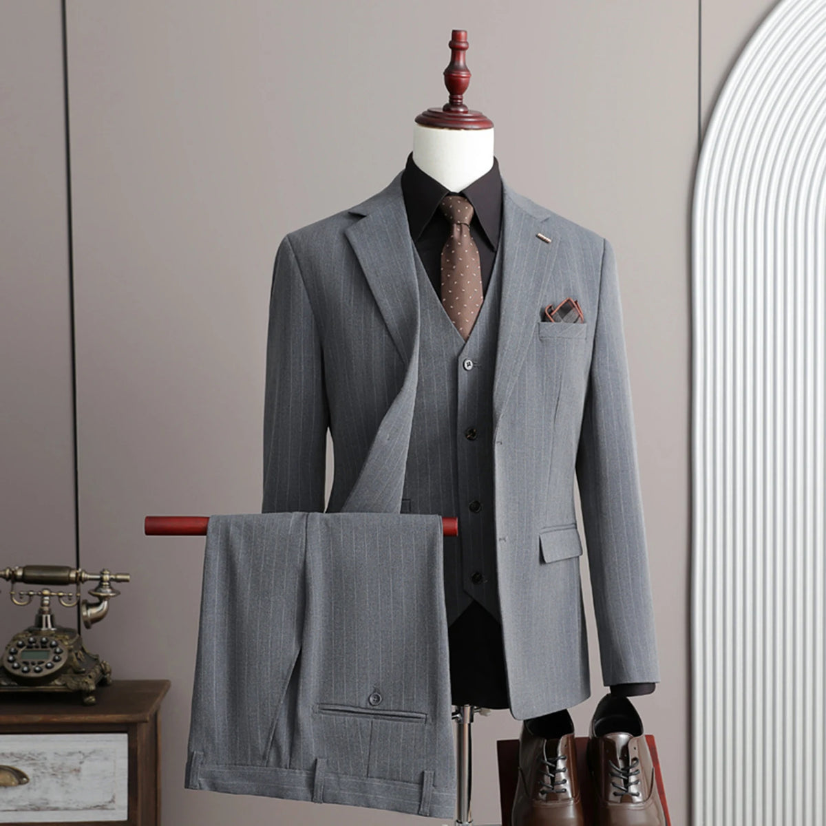 Men's Striped Suit Set — product view
