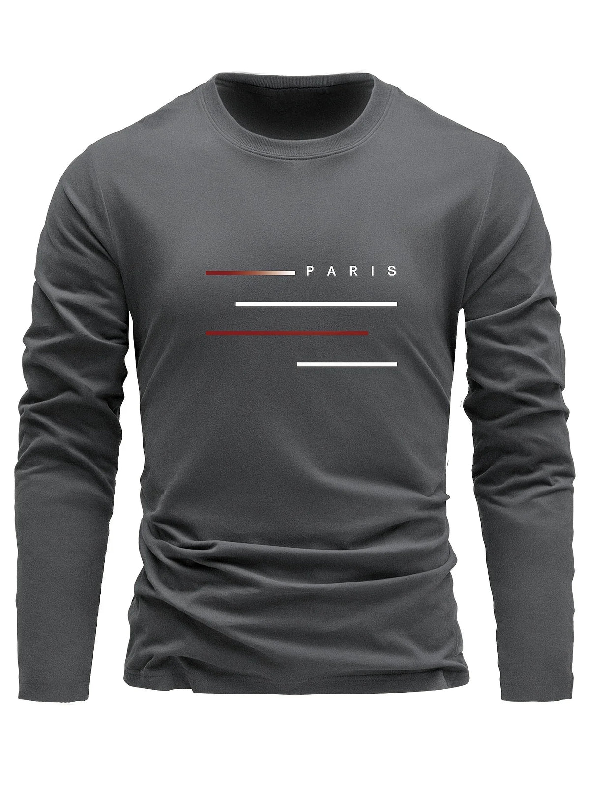 Men's Letter Print Long-Sleeve Casual T-Shirt