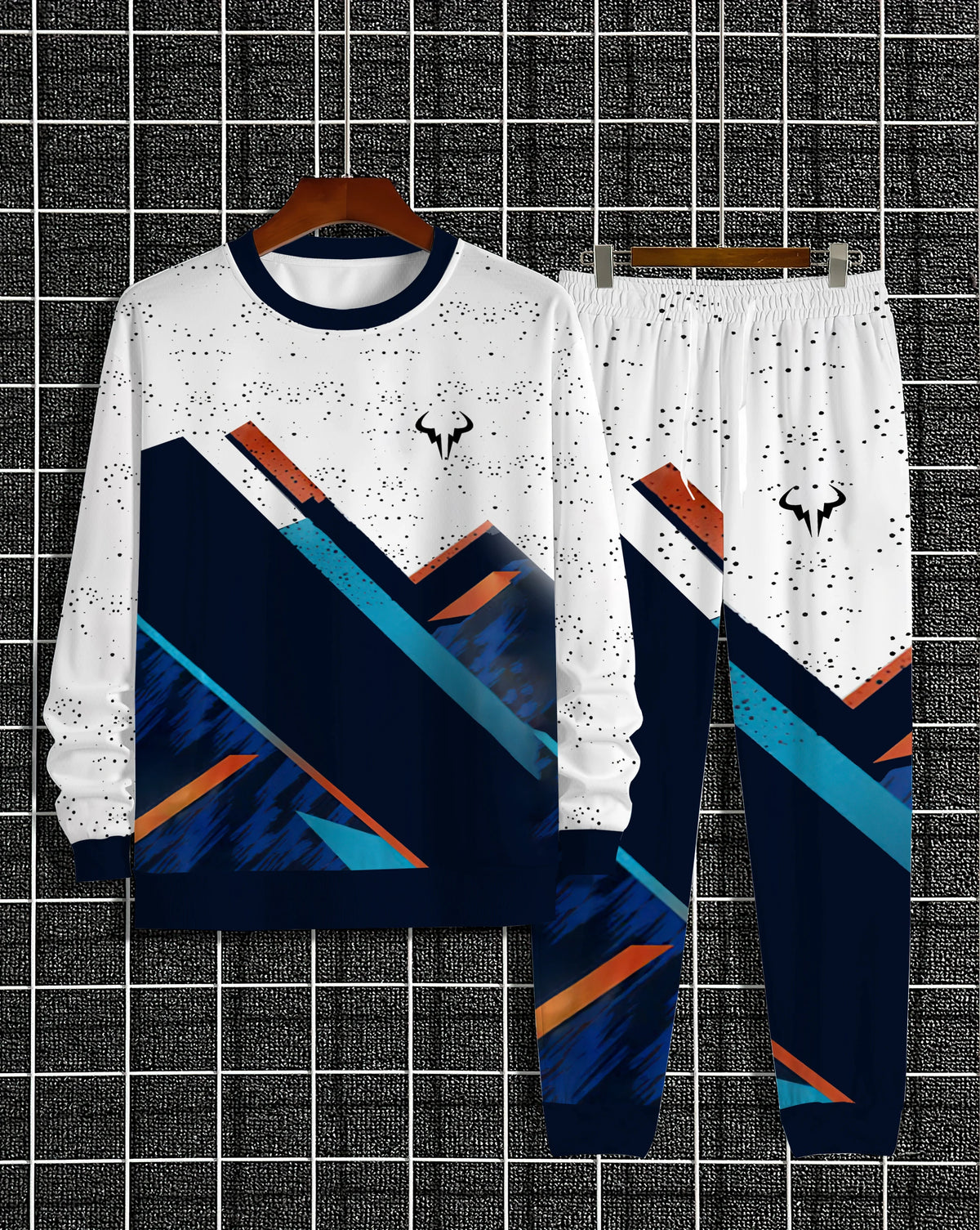 Men's Graphic Print Sweatshirt & Pants Set
