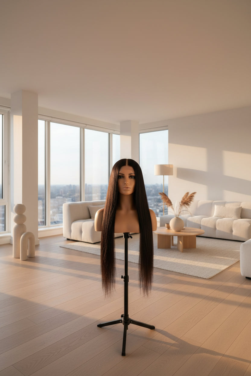Women's Bone Straight Human Hair Lace Wig — product view