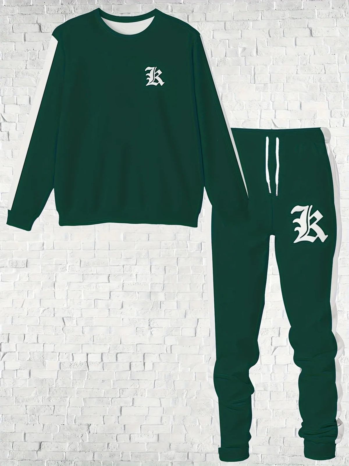 Men's Letter Print Sweatshirt & Pants Set