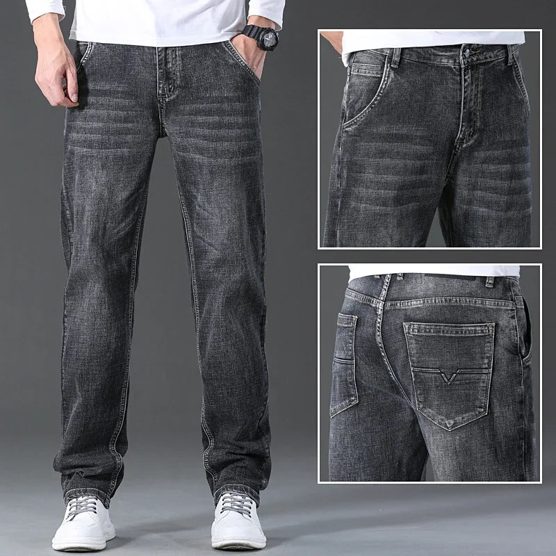 Men's Blue Regular Fit Stretch Denim Jeans — product view