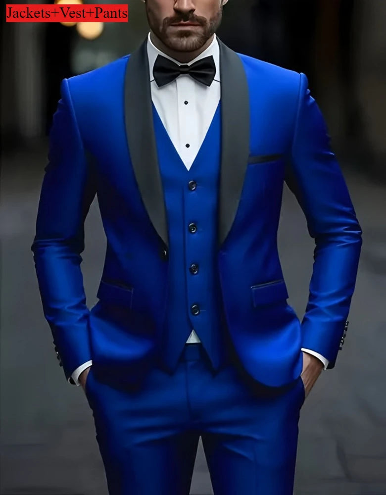 Men's Slim-Fit Notched Lapel Suit Set — product view