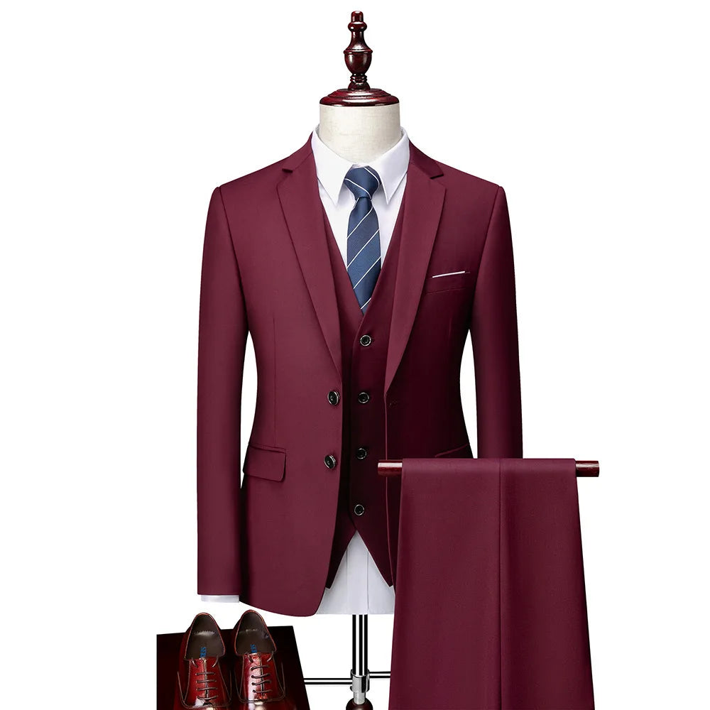 Men's Double-Breasted Three-Piece Suit