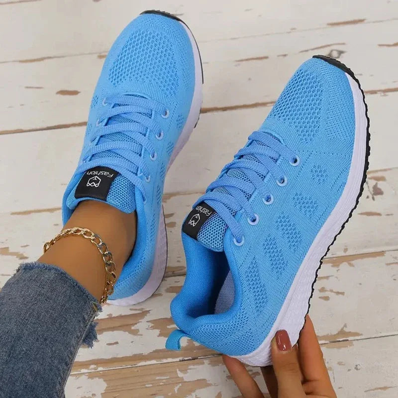 Women's Mesh Lace-Up Walking Sneakers — product view