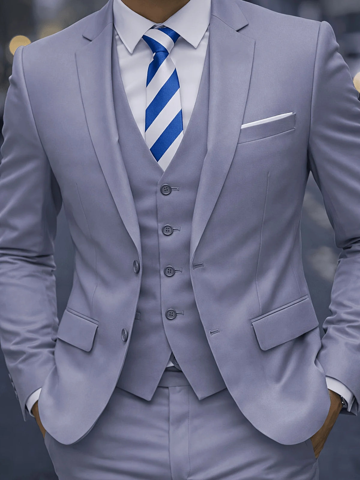Men's Single-Breasted Three-Piece Suit