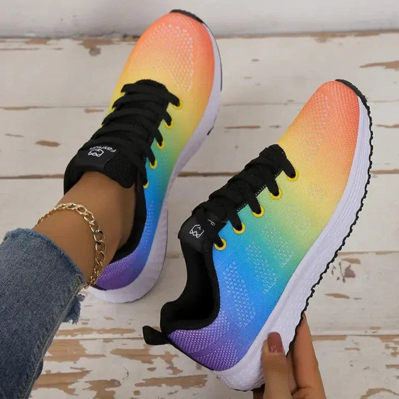 Women's Mesh Lace-Up Walking Sneakers — product view