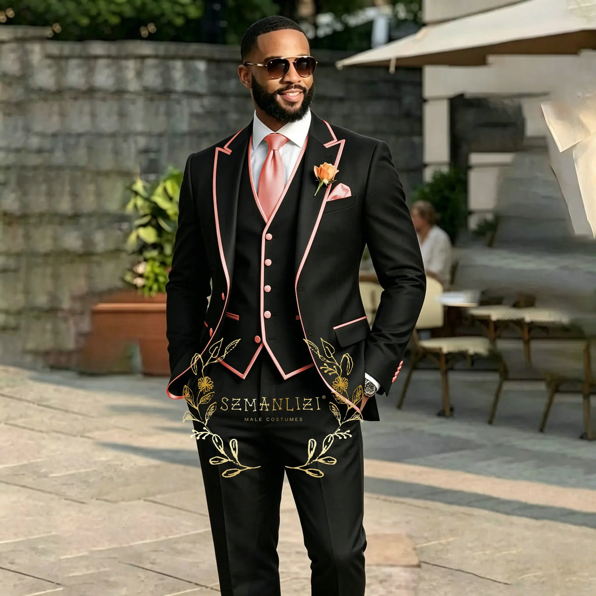 Men's Black 3-Piece Suit Set — product view