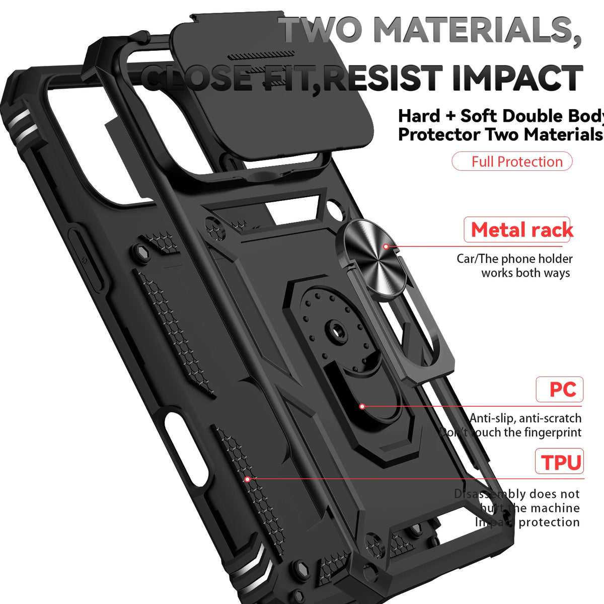 Kickstand Phone Case for iPhone 16 Plus, iPhone 16 Pro Max, iPhone 16, iPhone 17, iPhone Air, iPhone 17 Pro, iPhone 17 Pro Max, iPhone 16 Pro, iPhone 16e