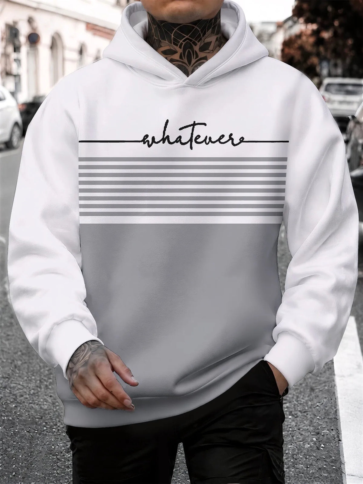 Men's Striped Casual Hoodie