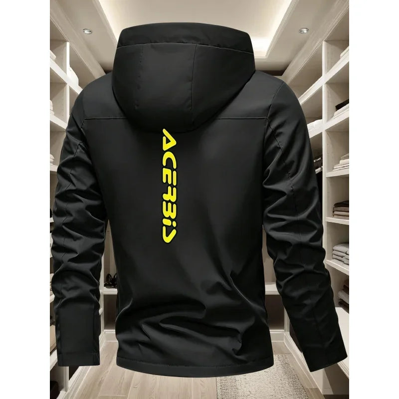 Men's Graphic Print Hooded Zip-Up Jacket