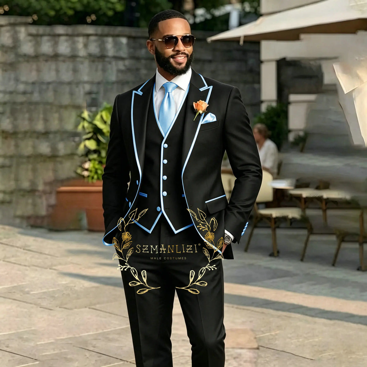 Men's Black 3-Piece Suit Set — product view