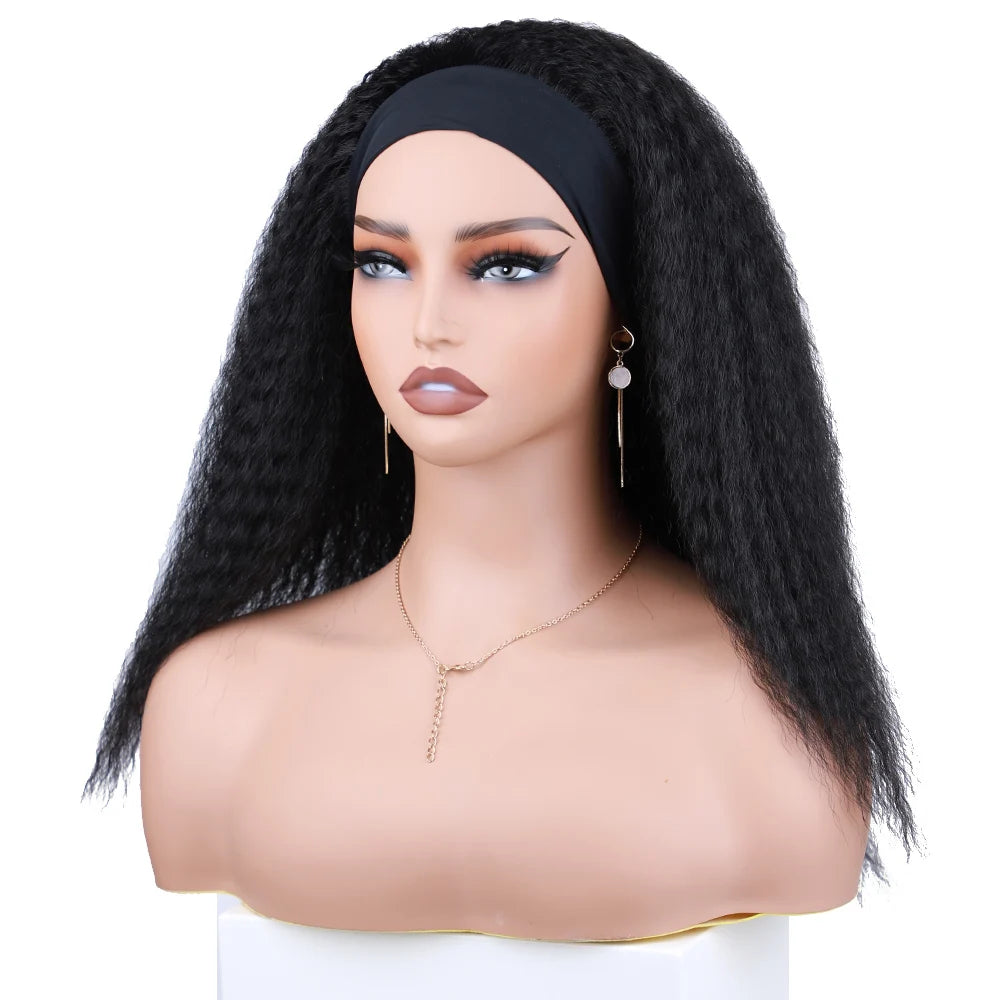 Short Kinky Straight Synthetic Wig High Puff Synthetic Hair Wig Afro - OSASCO