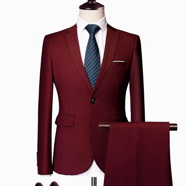 Men's Business Casual Two-Piece Suit