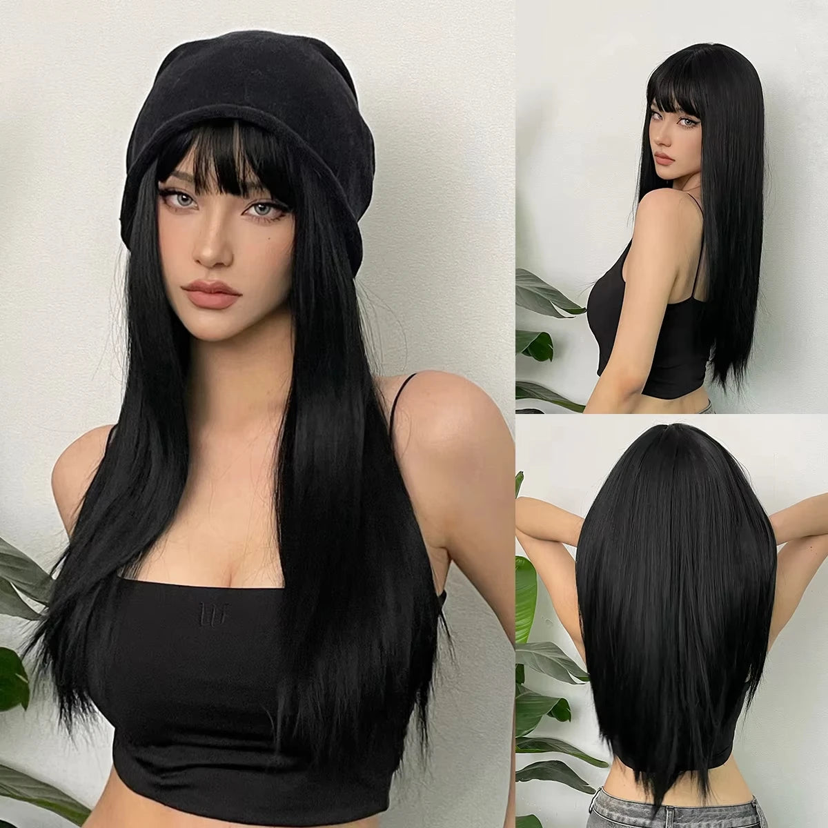 White Long Straight Synthetic Wig Colorful Cosplay Party Fake Hair - OSASCO