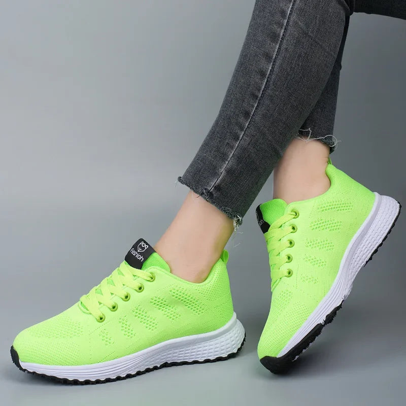 Women's Mesh Lace-Up Walking Sneakers — product view