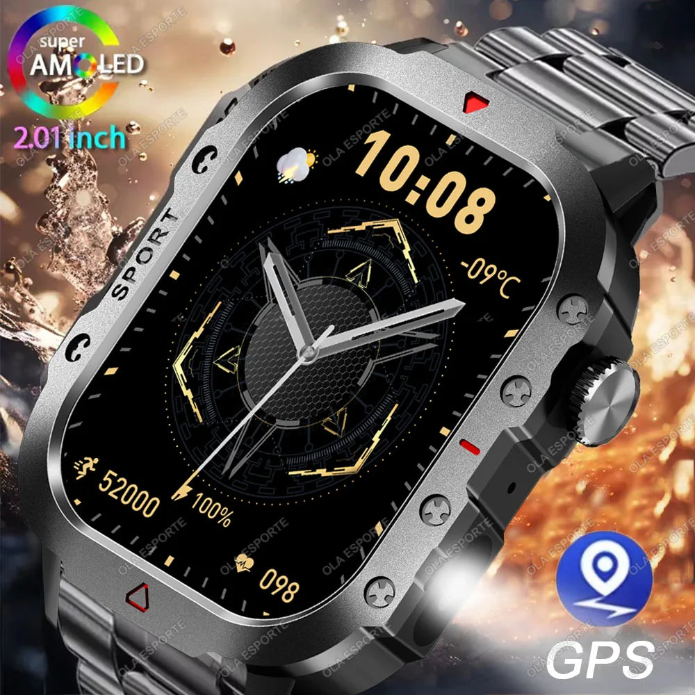 Outdoor 2.01-Inch Calling Smartwatch with Flashlight