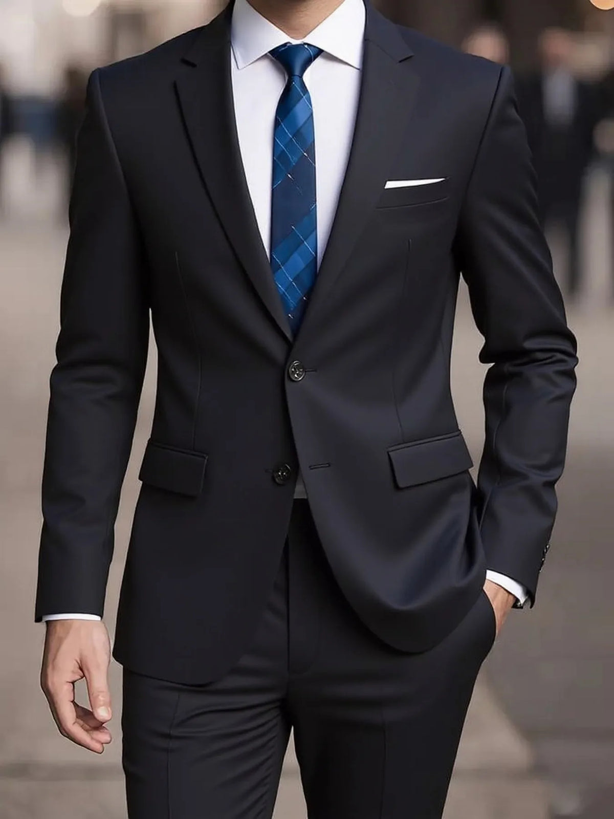Men's Single-Breasted Three-Piece Suit