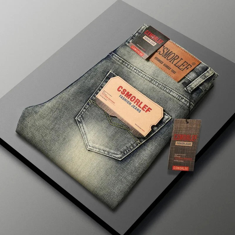 Men's Blue Slim Fit Stretch Denim Jeans — product view