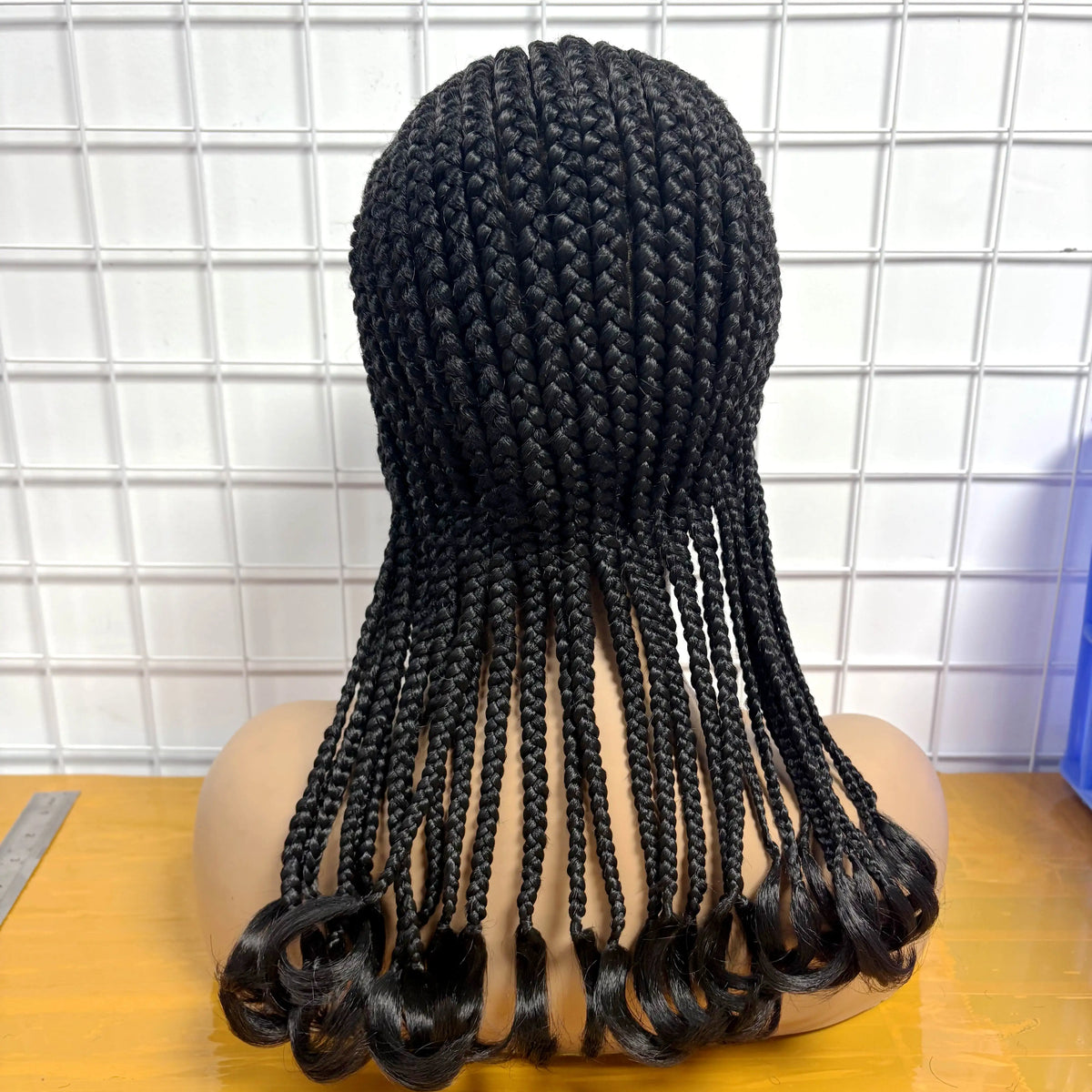 Full Lace Cornrow Braided Wig with Wavy Ends 18in Synthetic Braided - OSASCO