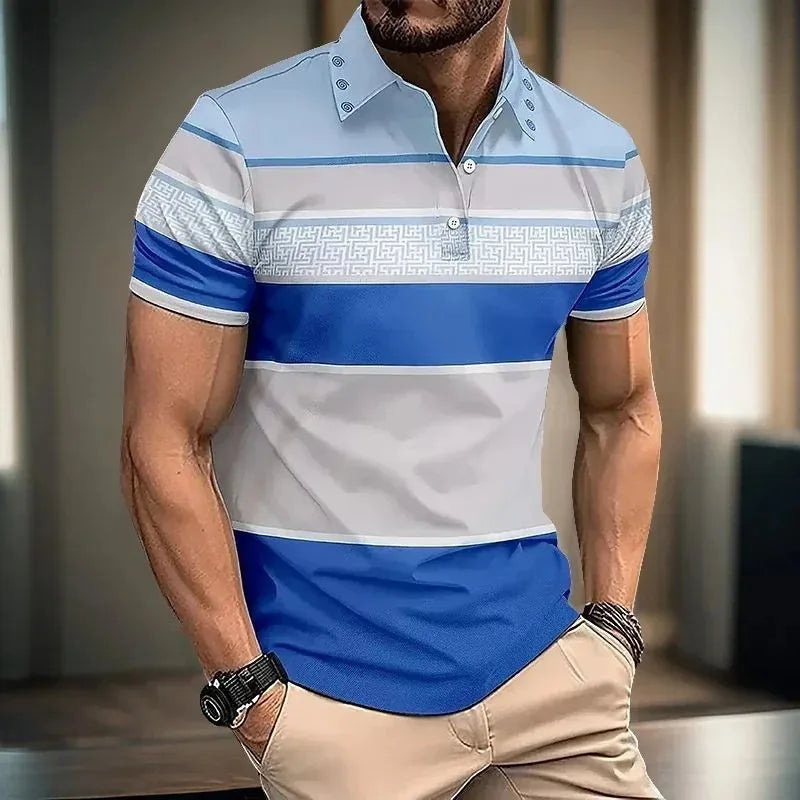 Men's Letter Print Polo Shirt