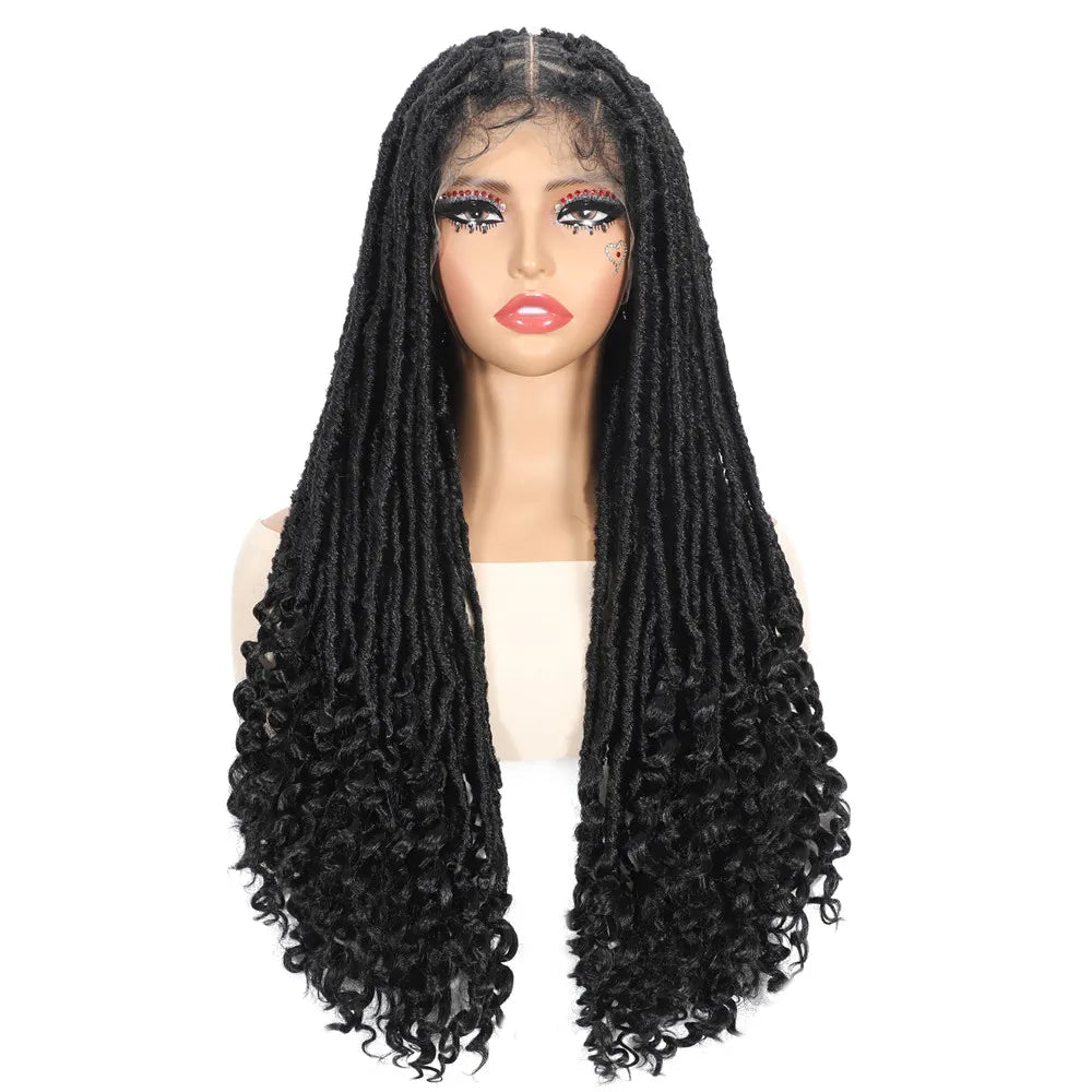Women's Black Synthetic Glueless Wig — product view