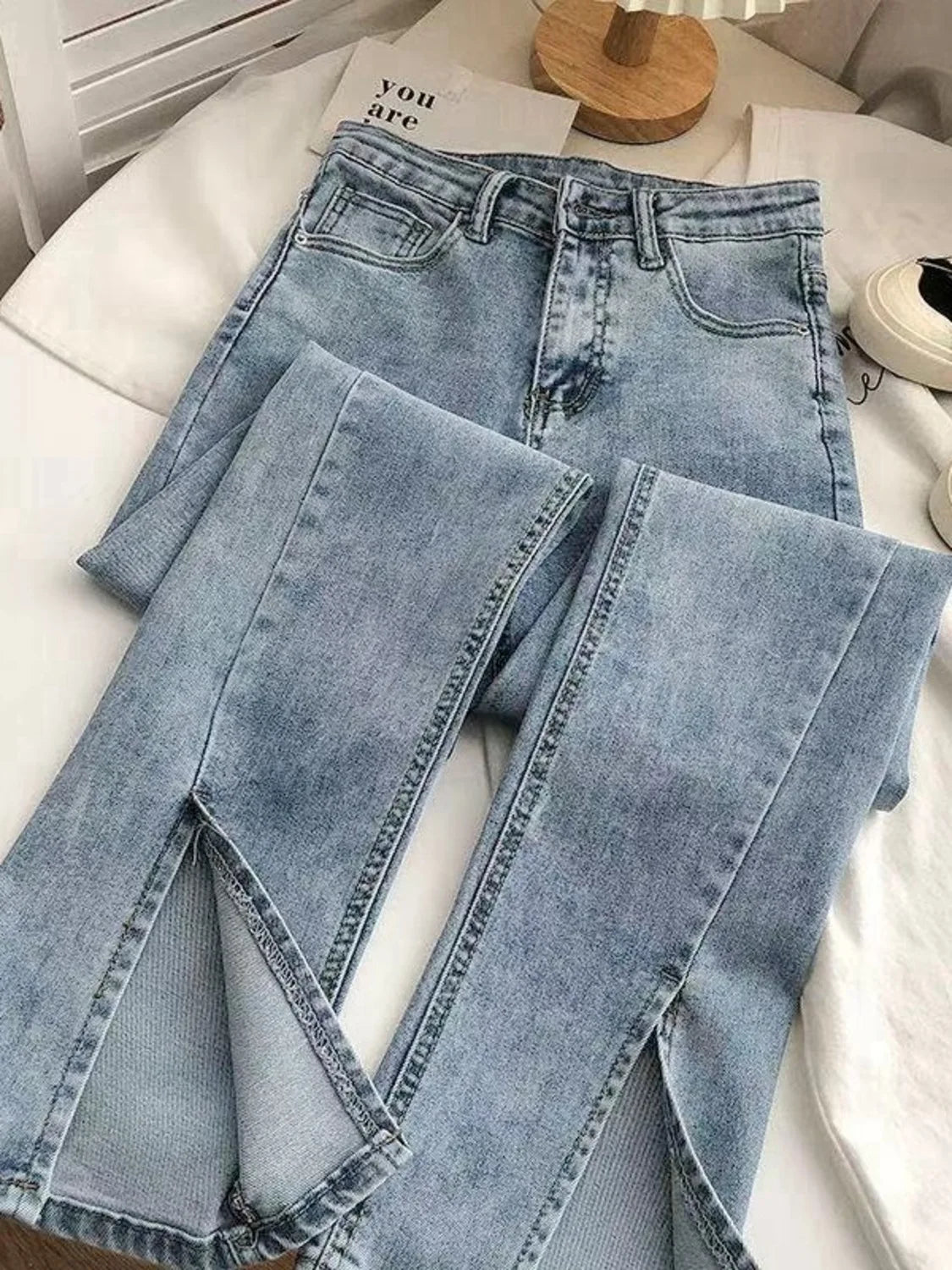 Women's Vintage High-Waist Wide-Leg Jeans — product view