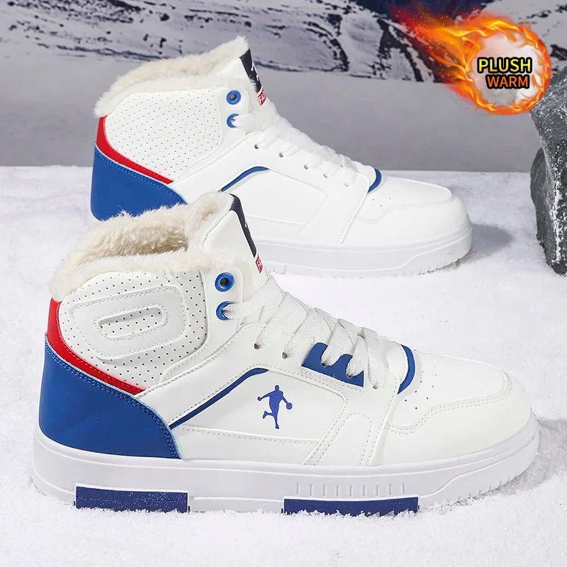 Men's Textured-Collar High-Top Sneakers
