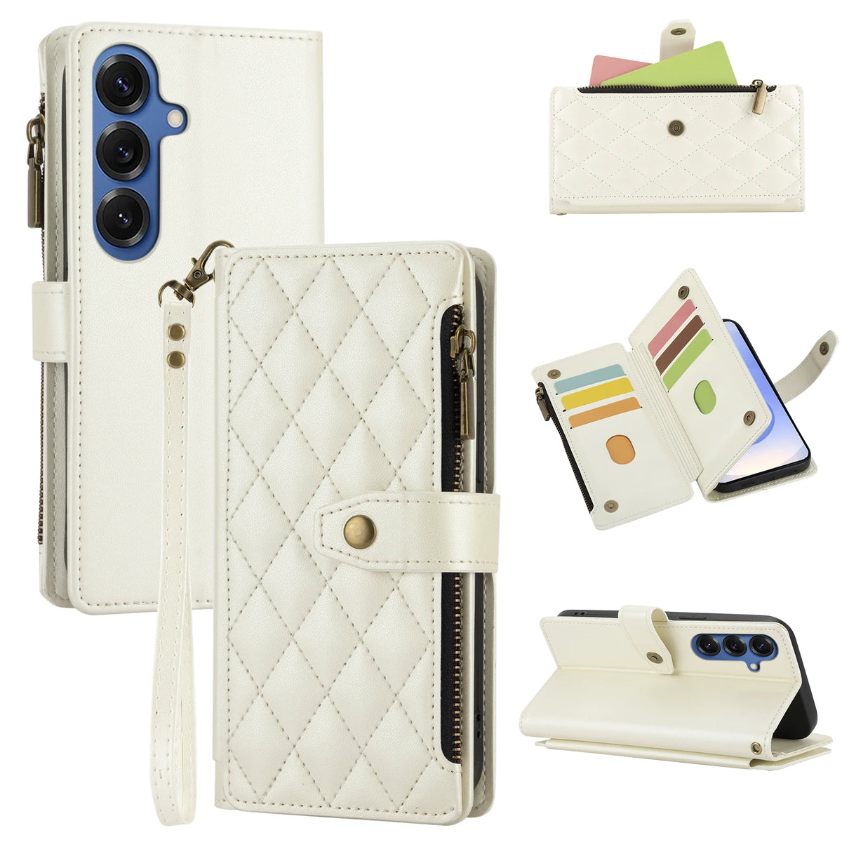 Geometric Flip Wallet Phone Case for Samsung Galaxy S25+, S26+, S25 Edge, S25 Ultra, S26 Ultra, S25 FE, S26, S26 Edge, S23+, S24, S23 FE, S23 Ultra, S24+, S25, S24 FE, S24 Ultra, S21 Ultra 5G, S21+ 5G, S21, S21 FE 5G, S22+ 5G, S23 & More Models