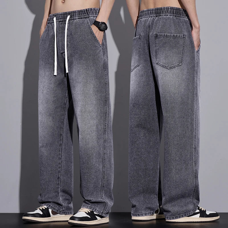 Men's Wide-Leg Stretch Denim Jeans — product view