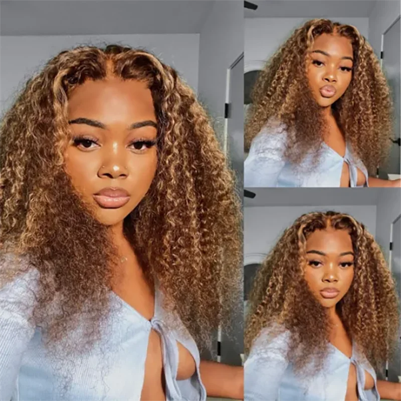 Glueless Kinky Curly Human Hair Lace Wig — product view