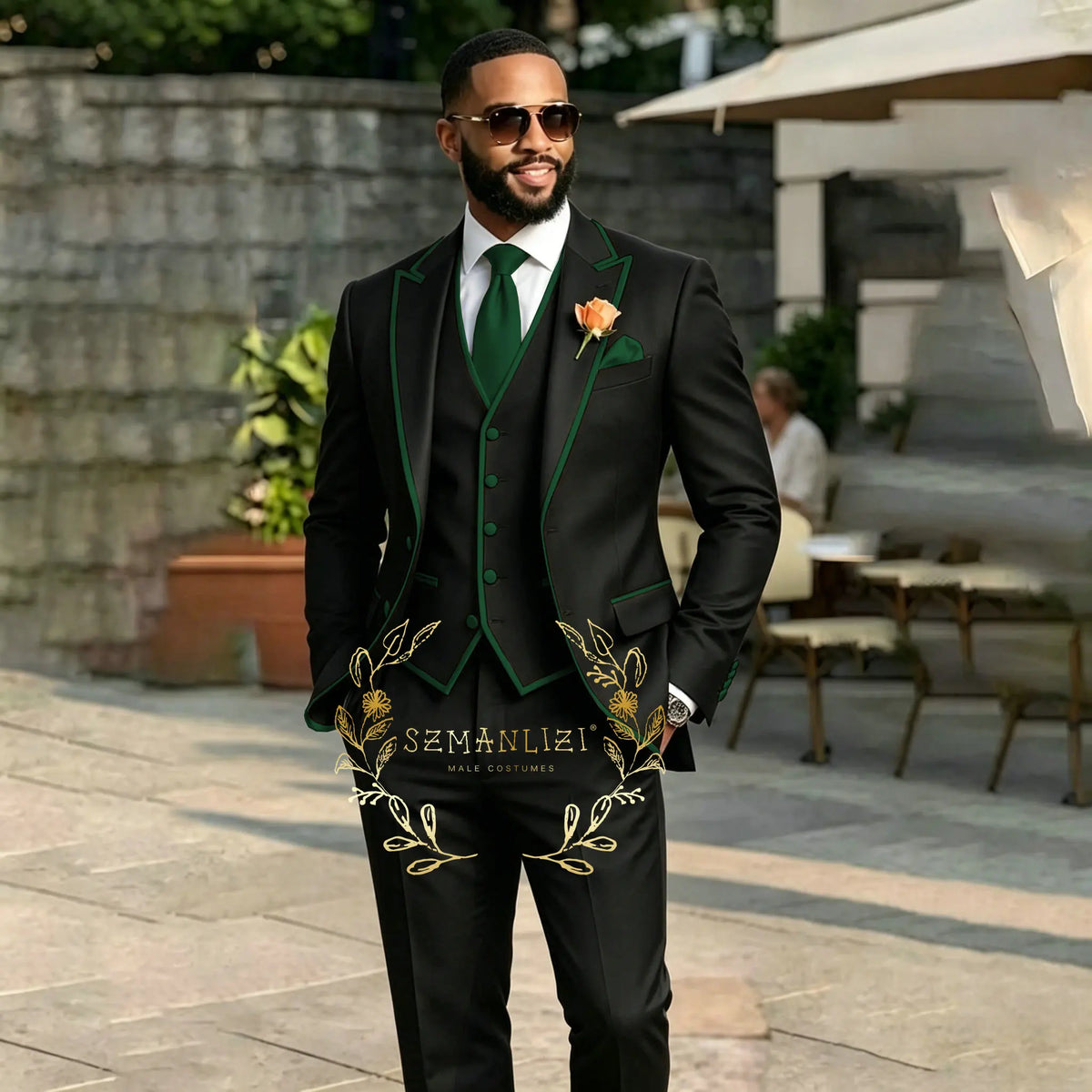 Men's Black 3-Piece Suit Set — product view