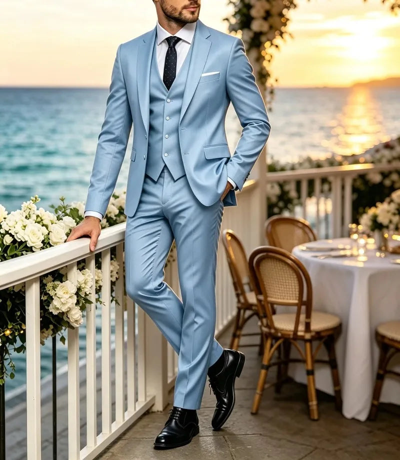 Men's Notch-Lapel Three-Piece Suit