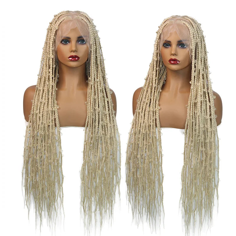36" Butterfly Synthetic Wig #27 Honey Blonde Braided Full Lace Wig - OSASCO