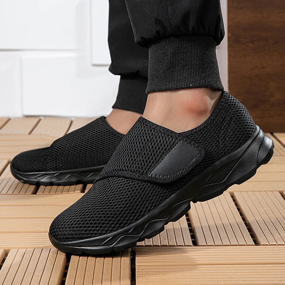 Hook-and-Loop Walking Sneakers — product view