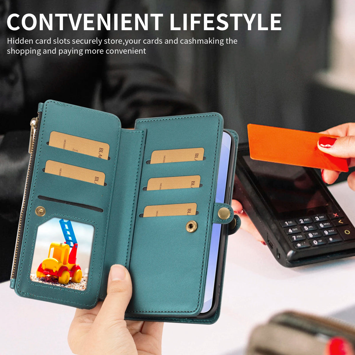 Crossbody Multi-Card Wallet Phone Case for Samsung Galaxy S9+, S26+, S26 Edge, S26, S26 Ultra, S25 FE, S25+, S25 Edge, S21+ 5G, S20, S20+, S20 Ultra, S20 FE, S10, S10+, S9, S23 Ultra, S23+, S22 Ultra 5G, S22 5G, S22+ 5G, S21 & More Models