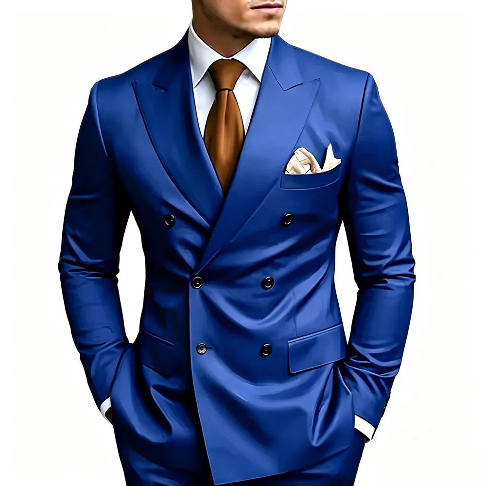Men's Peak-Lapel Double-Breasted Suit