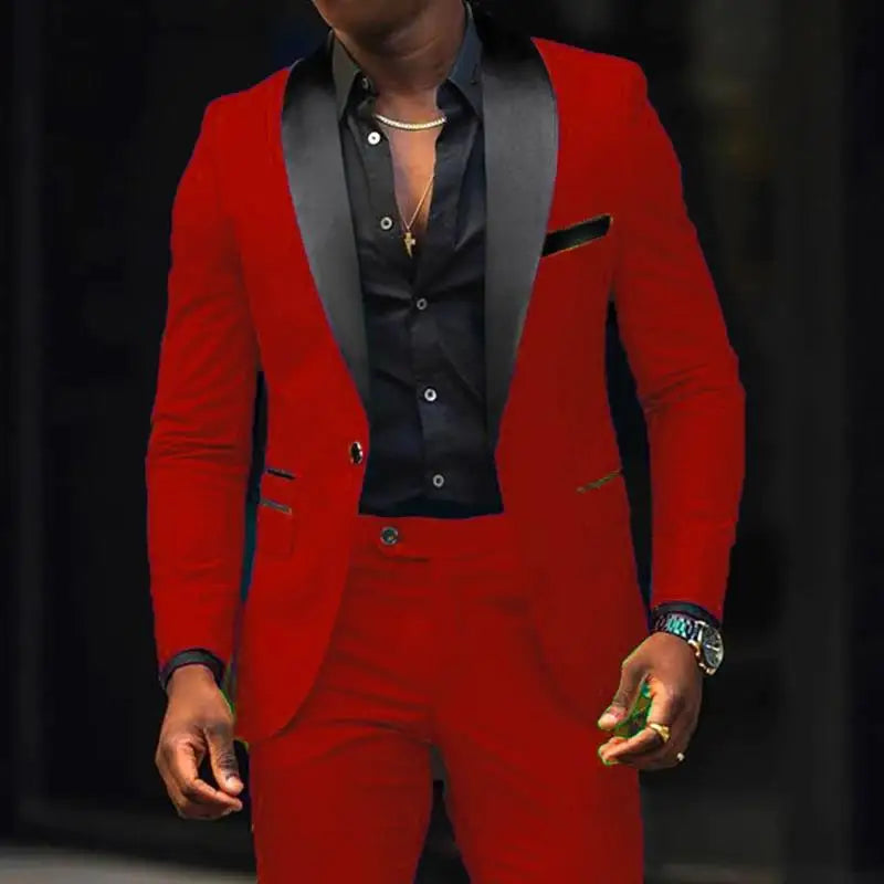Men's Two-Piece Business Casual Suit Set — product view