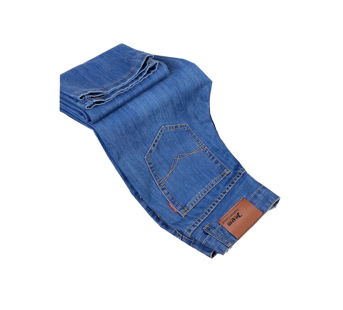 Men's Blue Straight-Leg Stretch Denim Jeans — product view