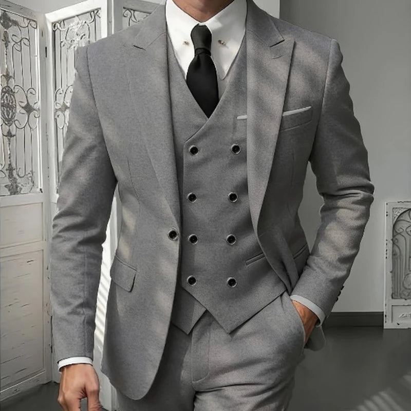 Men's 3-Piece Slim Fit Notched Lapel Suit Set — product view