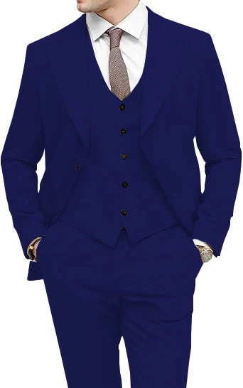 Men's 3-Piece Slim Fit Peak Lapel Suit Set — product view