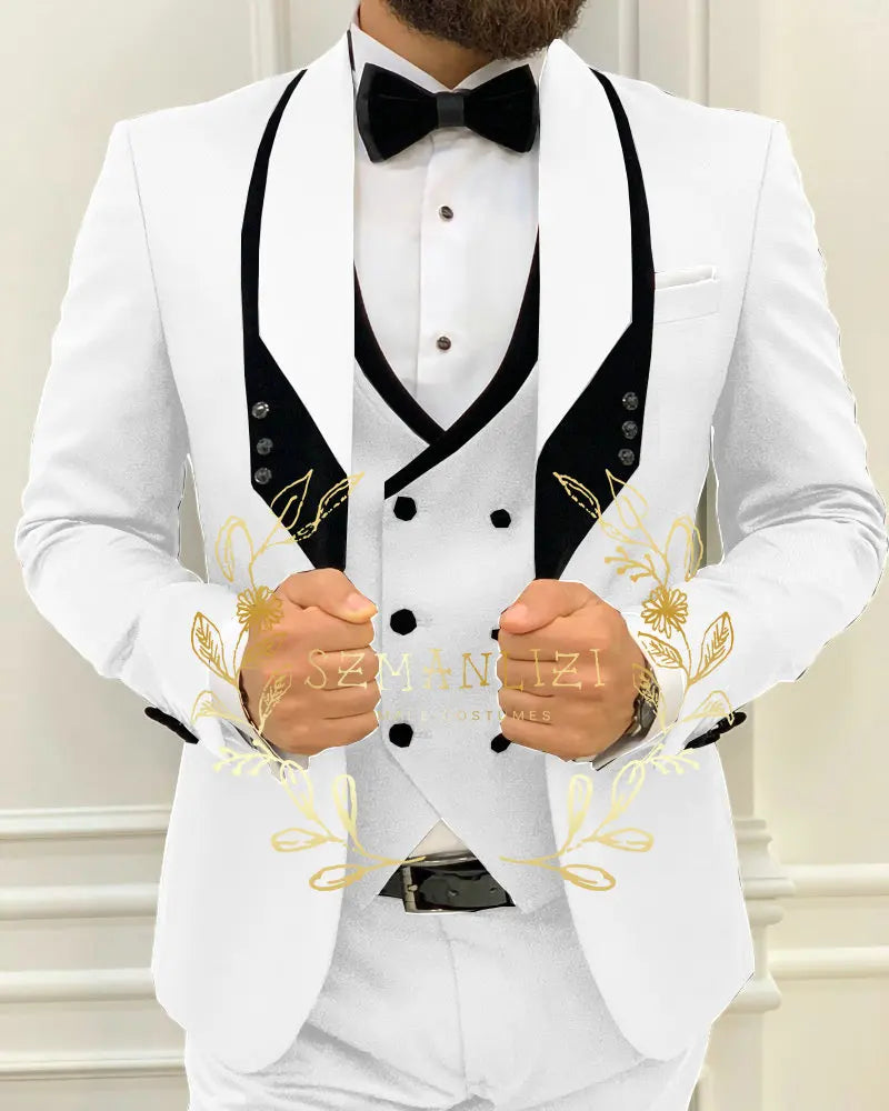 Men's Royal Blue 3-Piece Slim Fit Suit Set — product view