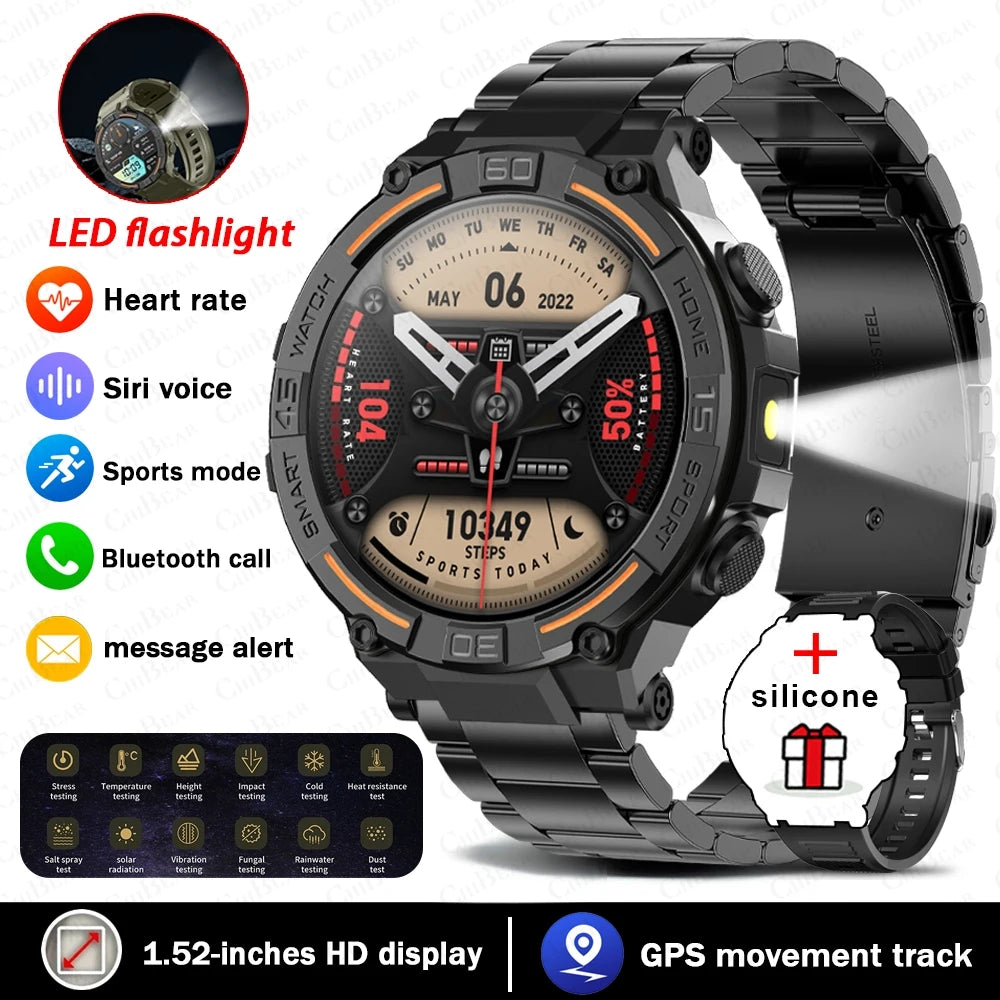 1.52-Inch Calling Smartwatch with Flashlight