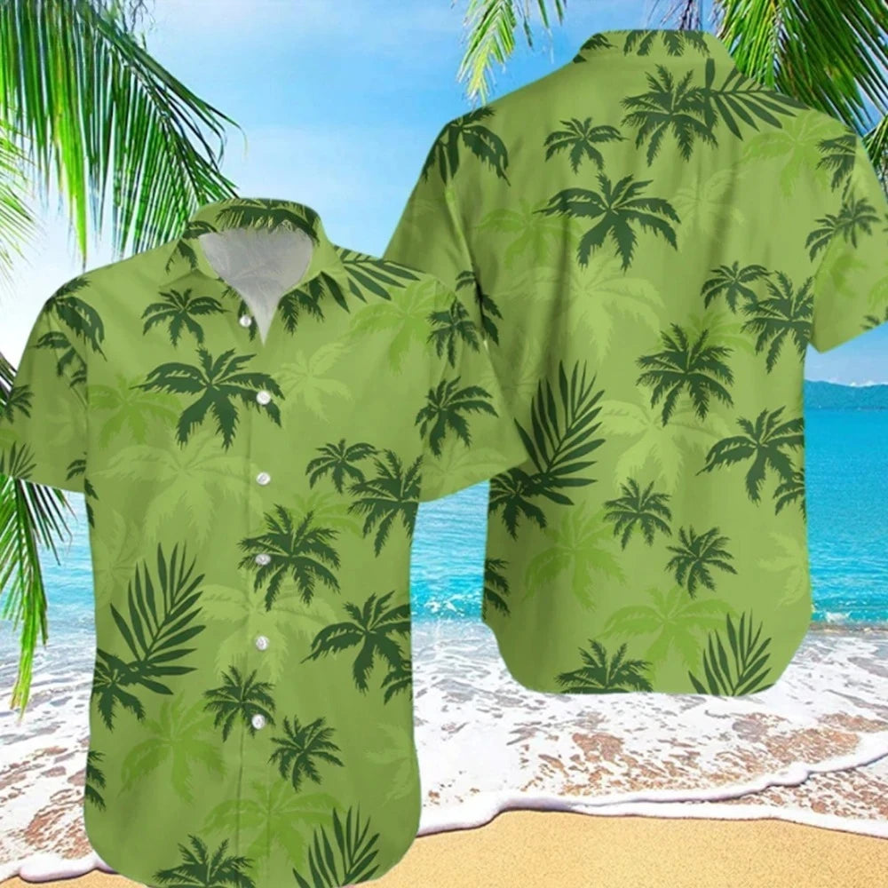 Men's Palm Tree Print Casual Shirt