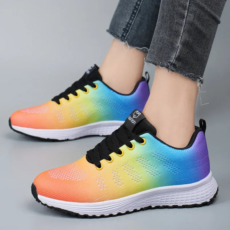 Women's Mesh Lace-Up Walking Sneakers — product view