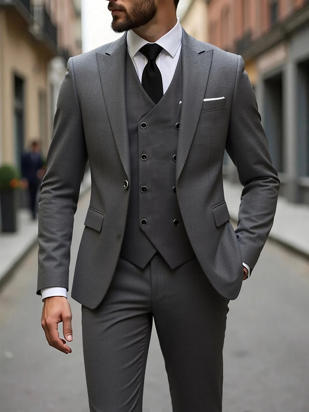 Men's Single-Breasted Three-Piece Formal Suit